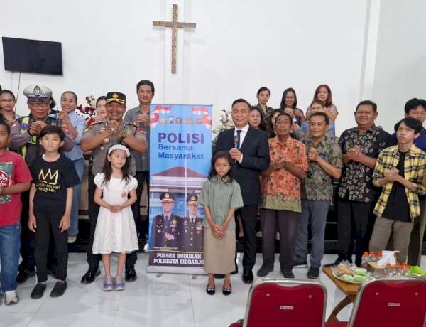 Sidoarjo Akrab Seiman  Kapolsek Buduran Gelar Minggu Kasih di Rumah Ibadah Bethania