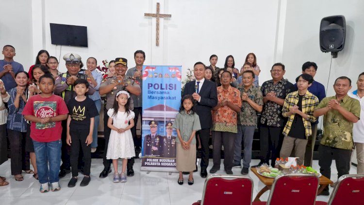 Sidoarjo-Akrab-Seiman--Kapolsek-Buduran-Gelar-Minggu-Kasih-di-Rumah-Ibadah-Bethania